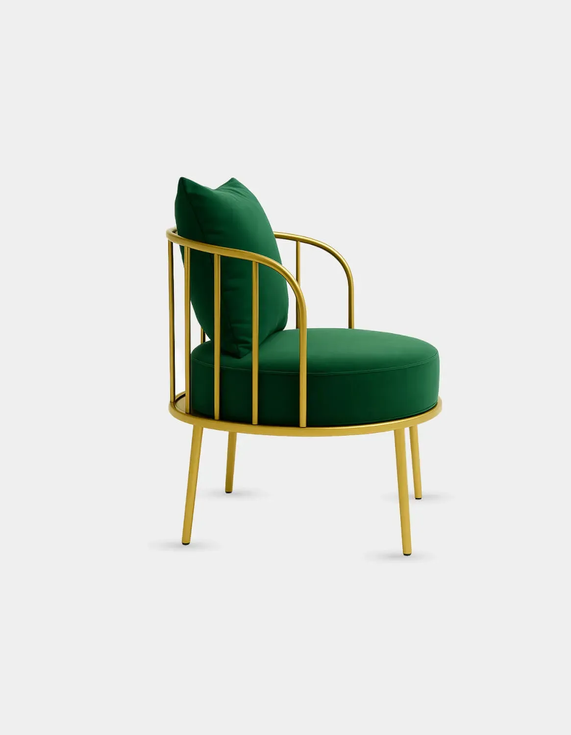 Velvet Armchair with Gold Legs